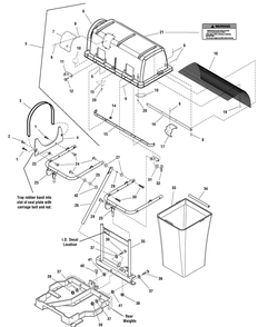 Hopper, Bag And Hitch Group Diagram and Parts List for 107249070  Briggs and Stratton Lawn Tractor Accessories
